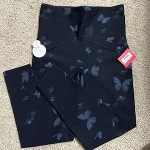 SPANX Booty Boost 7/8 midnight butterfly leggings
